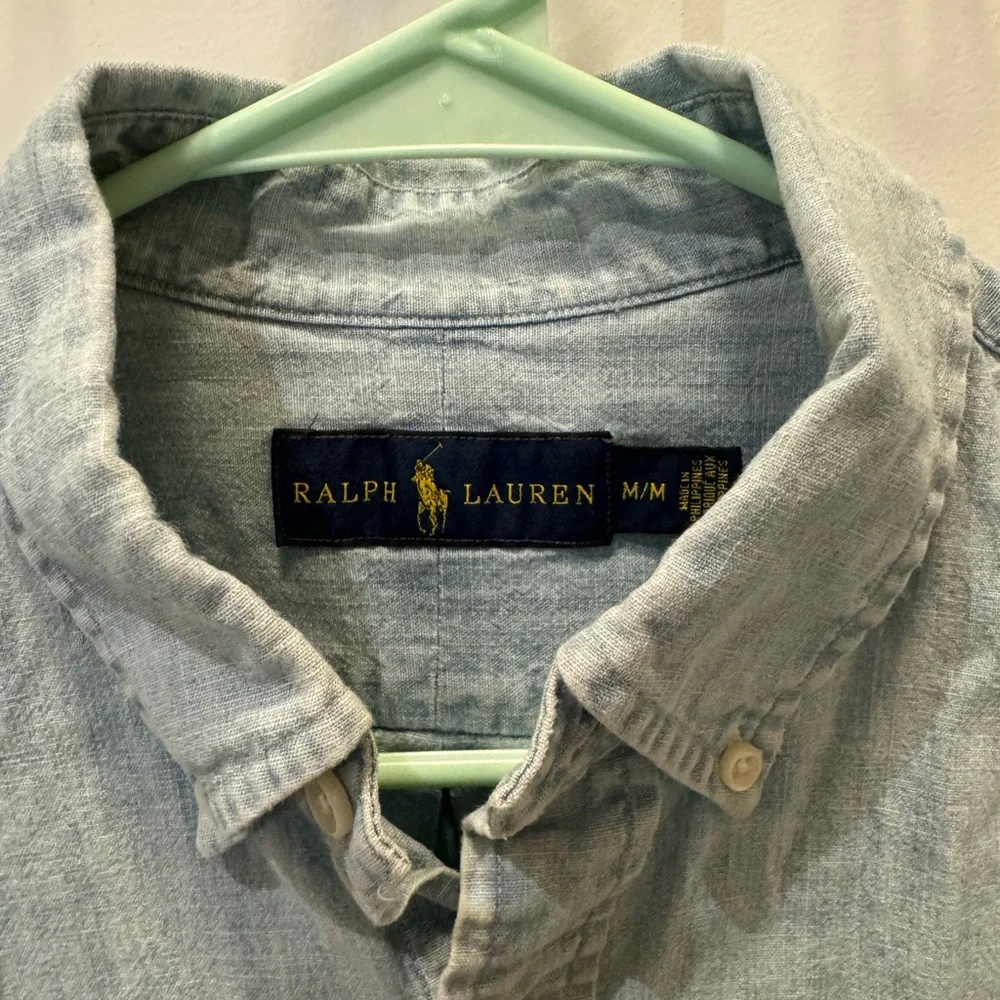 Ralph Lauren chambray denim color shirt - Size Medium - Picture 1 of 8